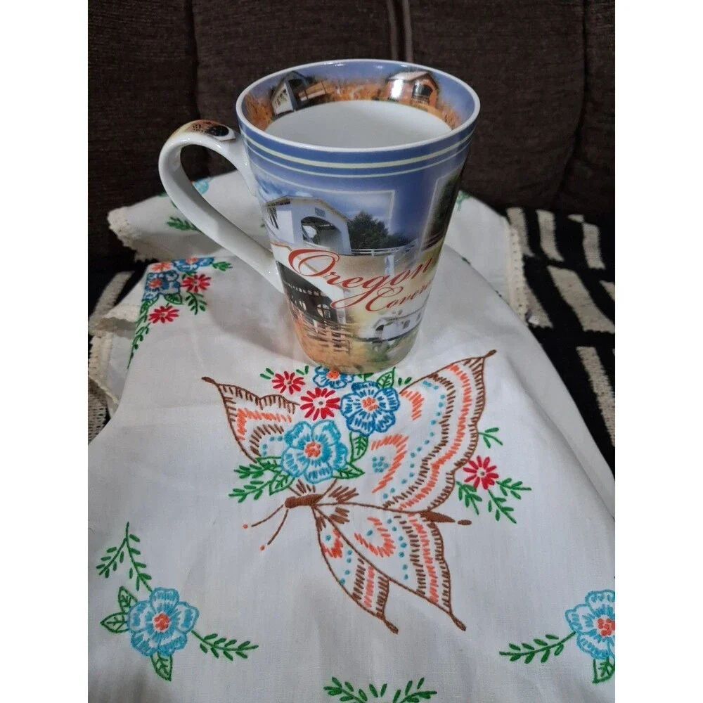 Vintage Mug, Oregon Covered Bridges, 14 Oz